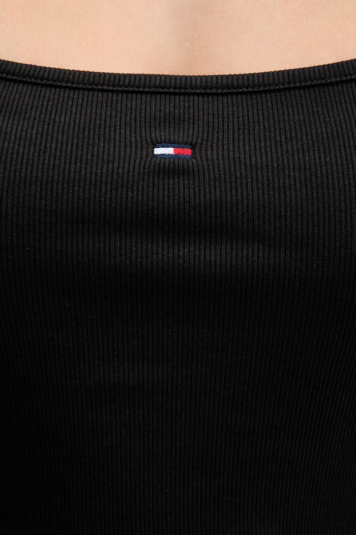 Tommy Jeans sukienka rozkloszowana bawełniana DW0DW22352 czarny