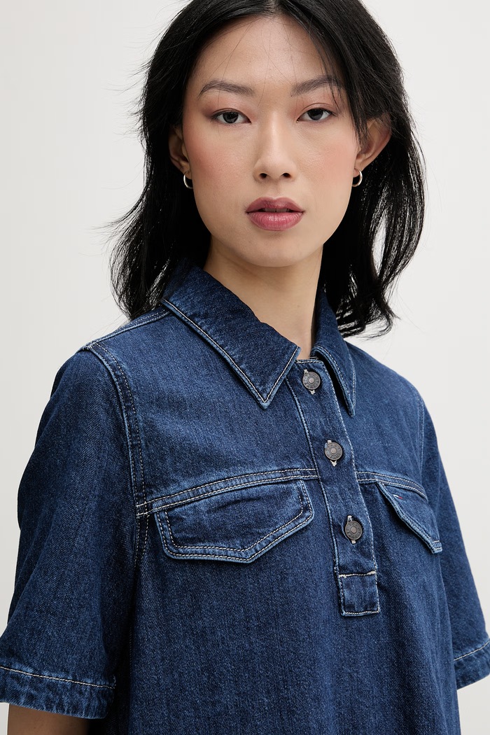 Tommy Jeans šaty džínové modrá DW0DW22989