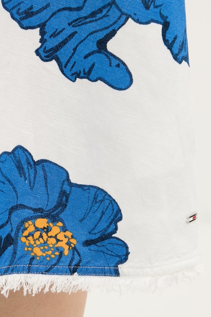 Tommy Hilfiger sukienka rozkloszowana z lnem WW0WW48948