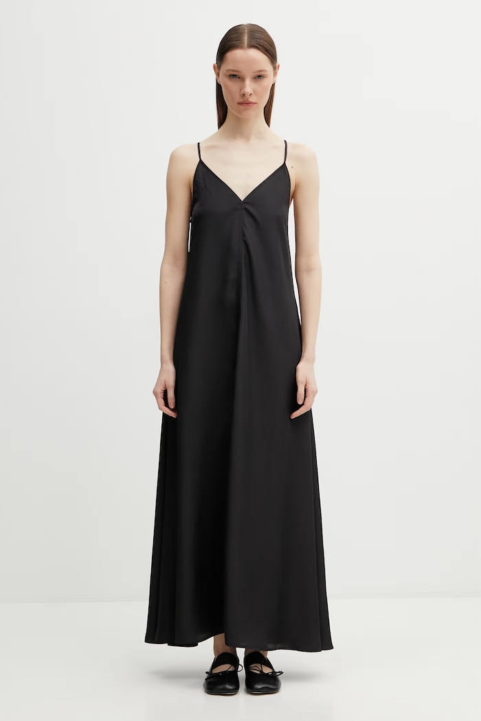 Maison Kitsuné Fluid φόρεμα απλό μαύρο QW01603WF4062