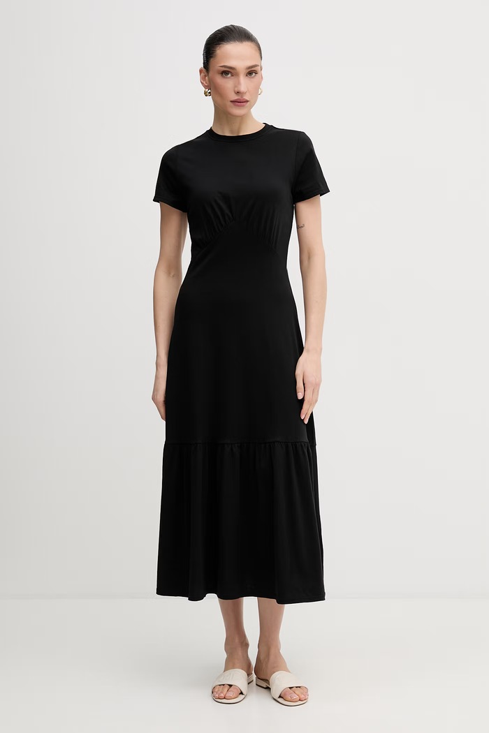 Dkny sukienka bawełniana bawełna czarny DJ6D9175