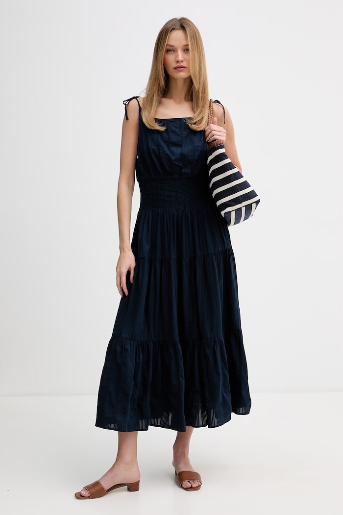 Tommy Hilfiger letné šaty WW0WW51052 tmavomodrá SS26