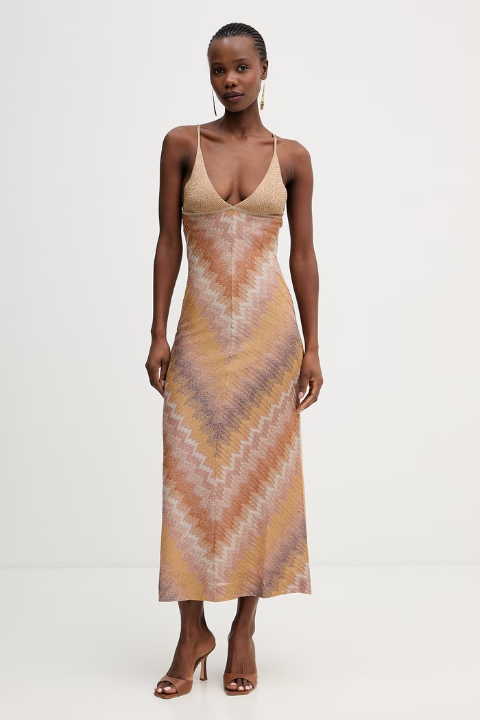 Φόρεμα Missoni εμπριμέ πορτοκαλί DS26SG28.BR014S