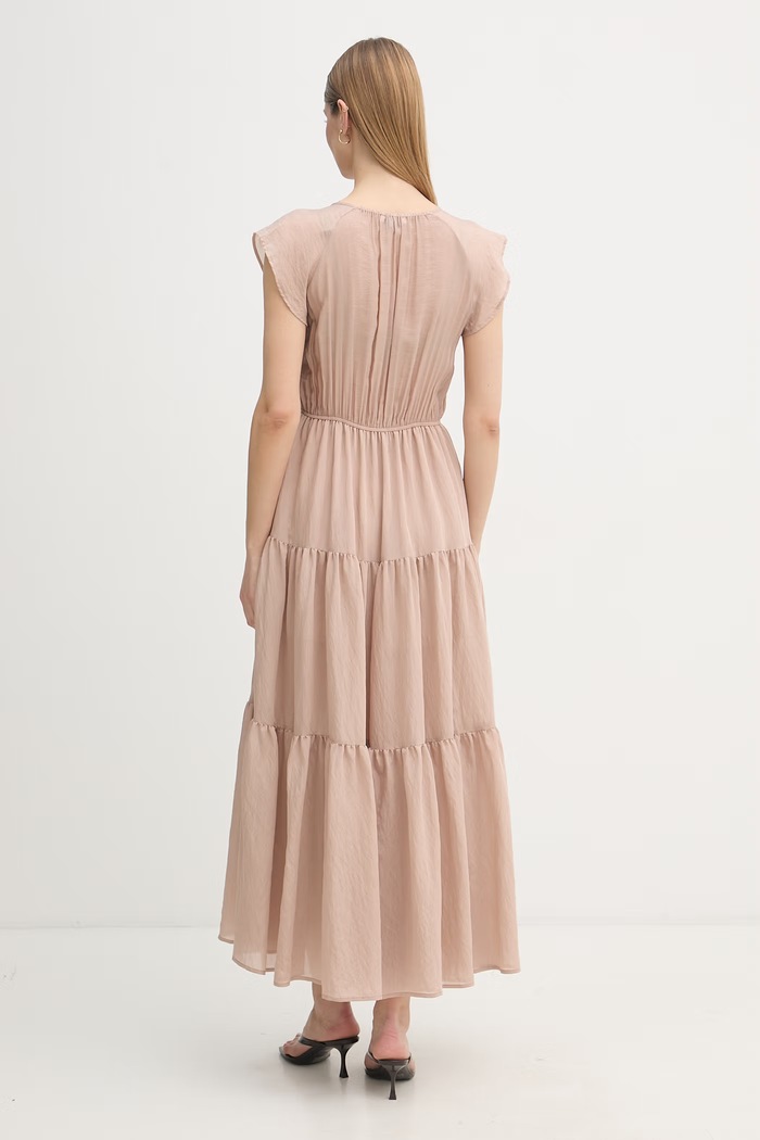 Oblečenie Gaudi šaty babydoll z viskózy 611FD15021 béžová