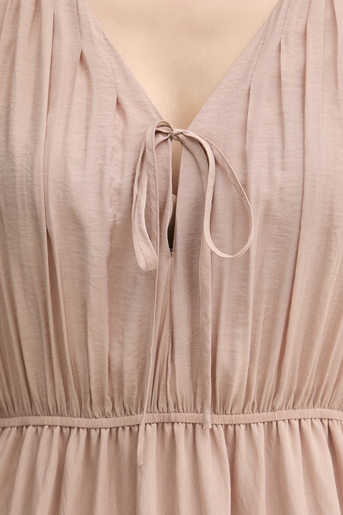 Gaudi šaty babydoll z viskózy 611FD15021 béžová