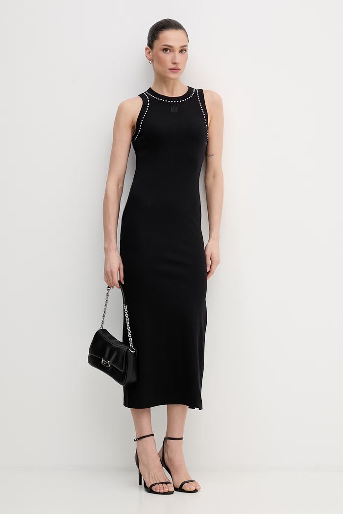 Šaty Dkny s elastanom čierna DJ6D9189