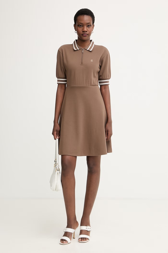 Armani Exchange šaty XW001739.AF13401 hnedá SS26
