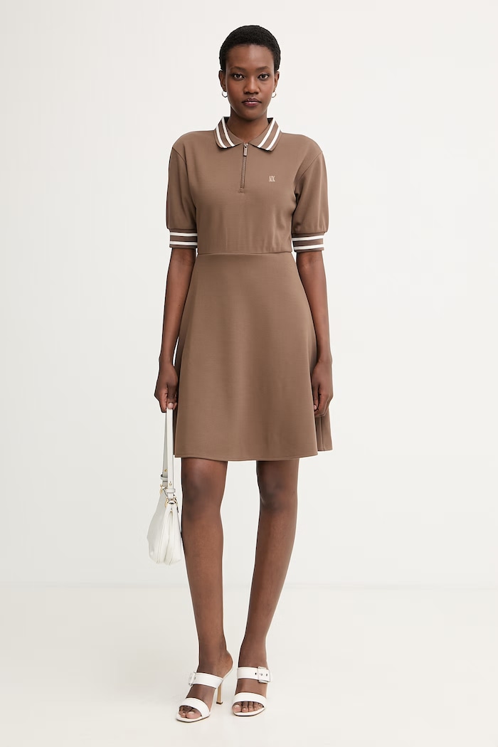 Armani Exchange šaty XW001739.AF13401 hnedá SS26