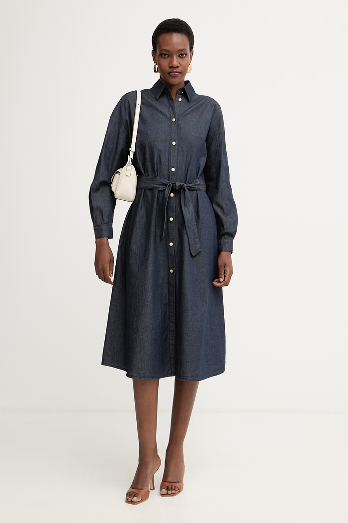 Armani Exchange košeľové šaty rifľové XW001794.AF21337 modrá SS26
