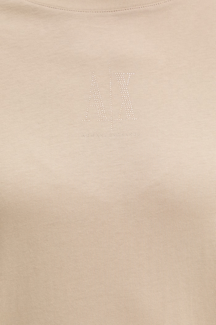 Bombažna obleka Armani Exchange XW000825.AF10356 bež