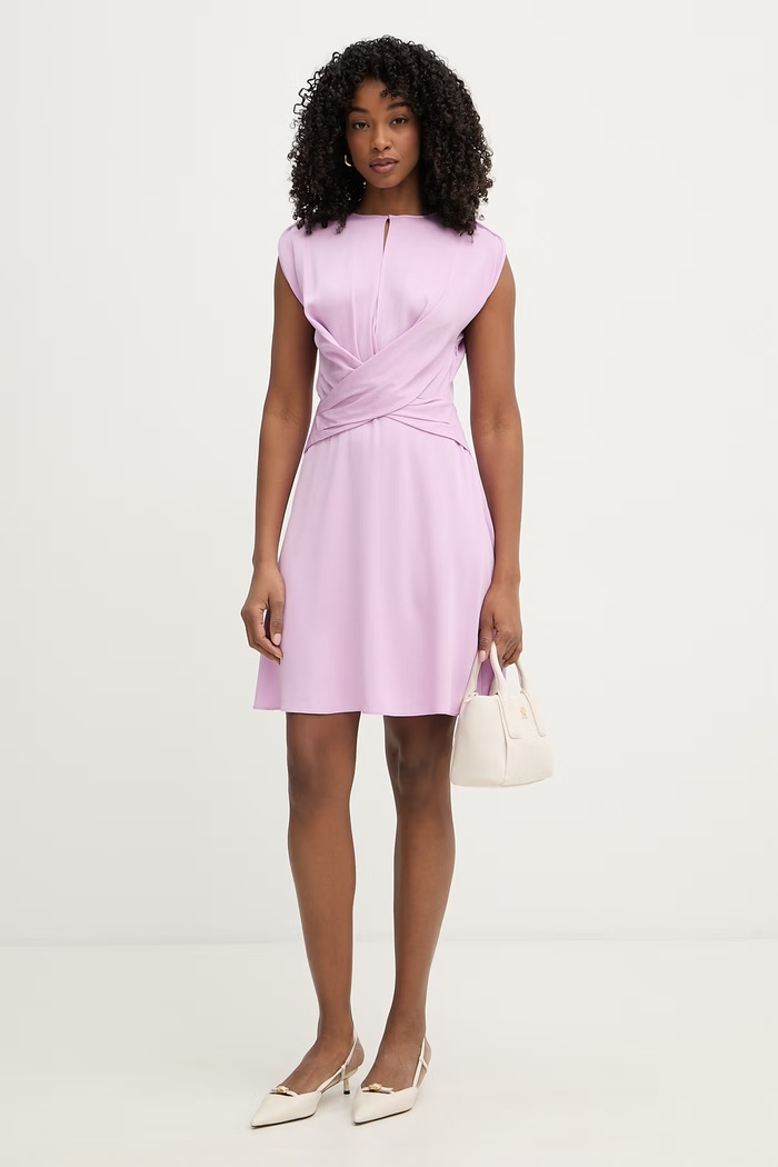 BOSS rochie cu vâscoză Devari 50556597 violet SS26