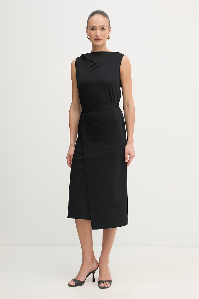 BOSS sukienka bawełniana Emiaky 50558902 czarny SS26