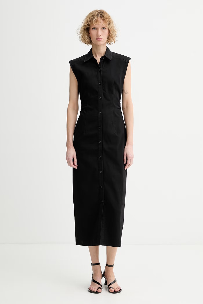 rag & bone rochie cu bumbac Leah negru RJ7725H3FBL