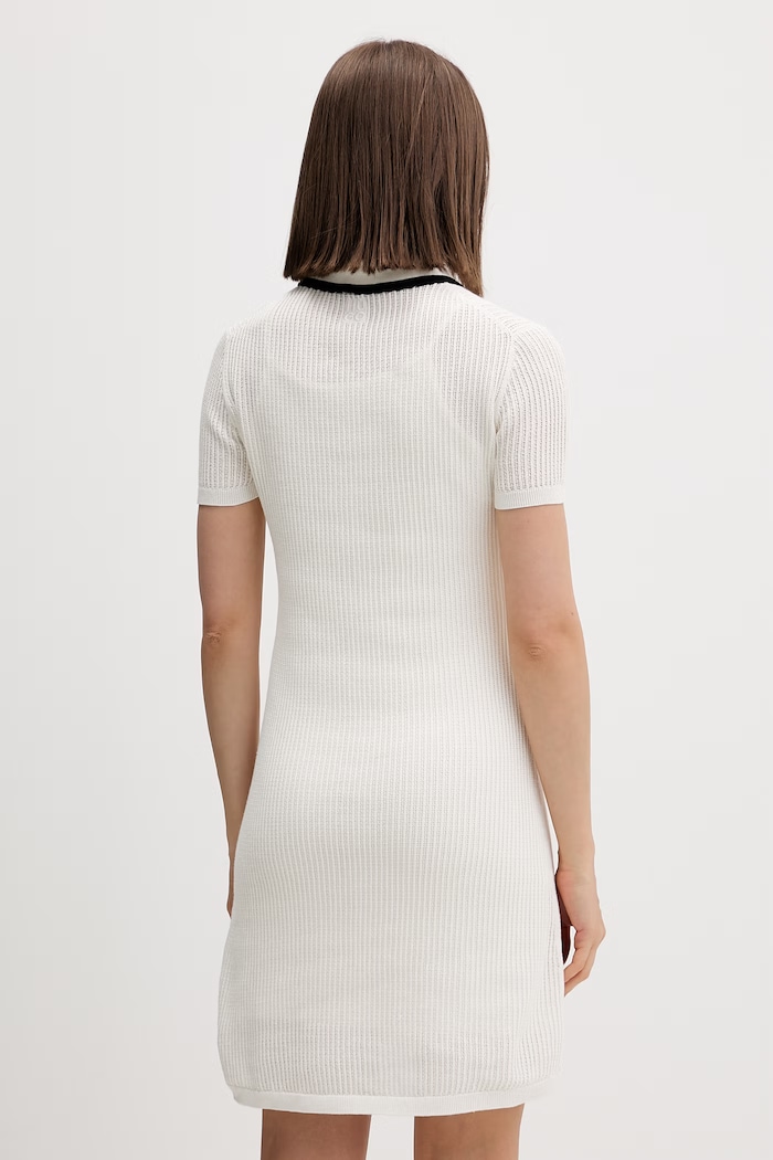 Îmbrăcăminte HUGO rochie tricotată din bumbac Slysy 50557776 bej