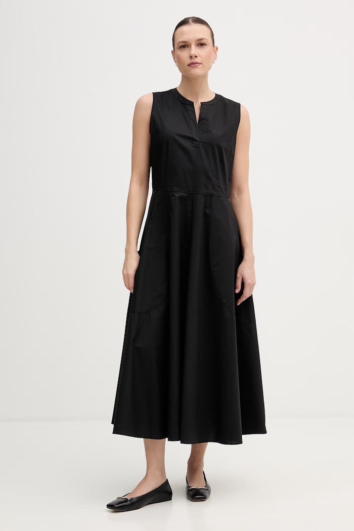 Bombažna obleka Dkny Casual črna DJ6D9193