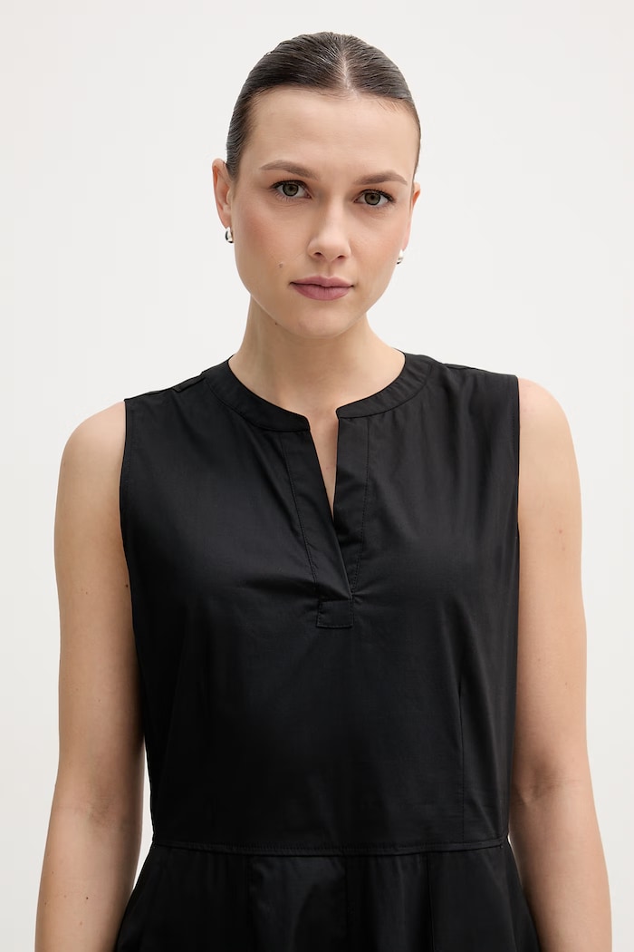 Bombažna obleka Dkny črna DJ6D9193