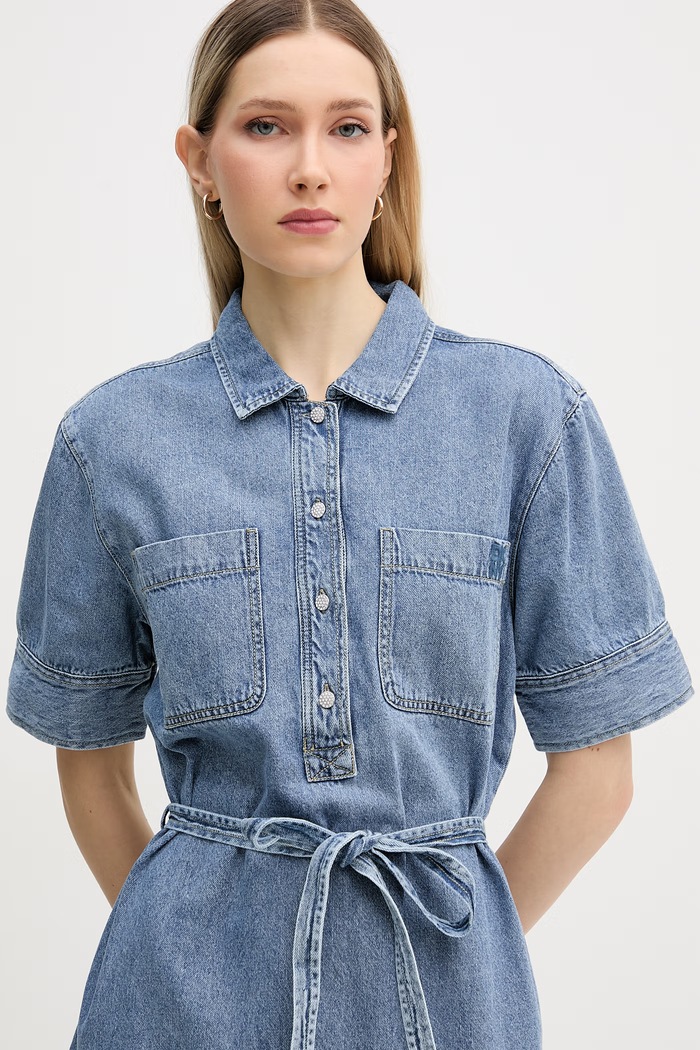 DKNY rochie de vară denim albastru DJ6D9185