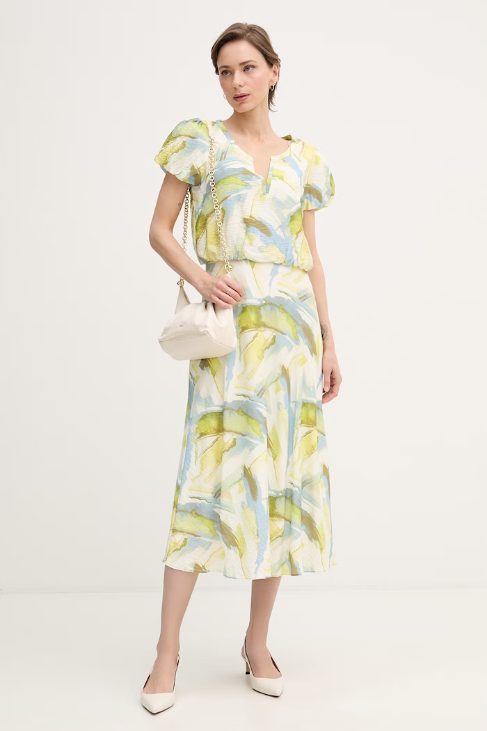 DKNY sukienka letnia z wiskozy P6BB7EEU niebieski SS26