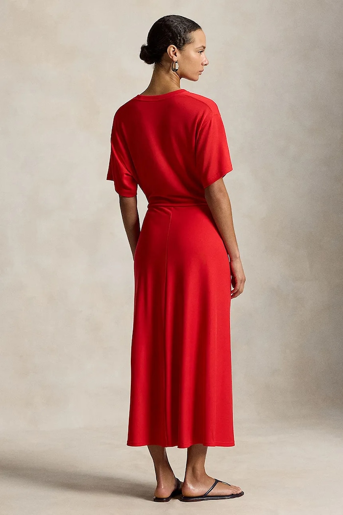 Polo Ralph Lauren LYOCELL-KNT-DRESSES платье однотонное из лиоцелла 211B26450001 красный SS26