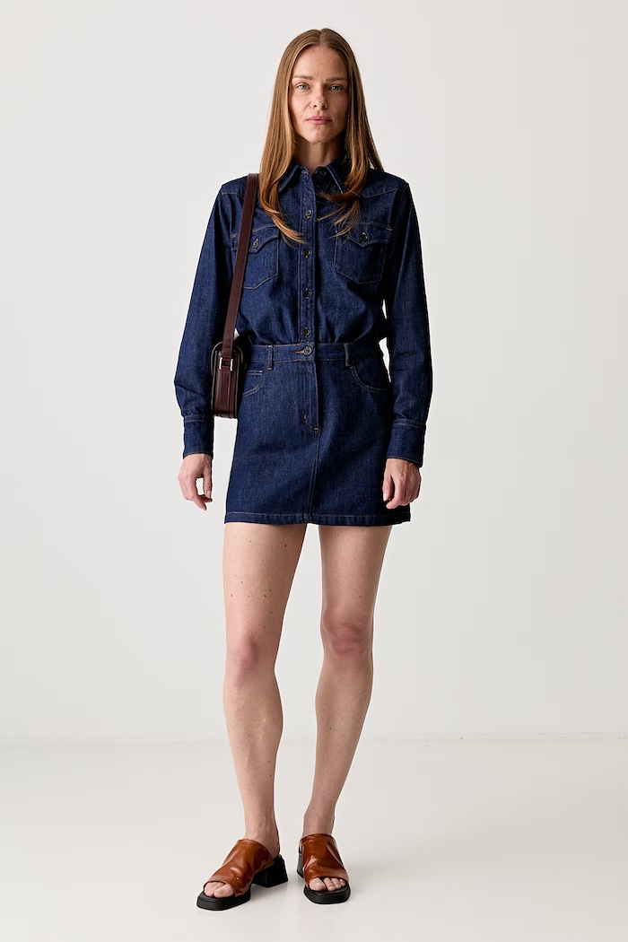 A.P.C. dress plain denim COHMJ.F35250 navy