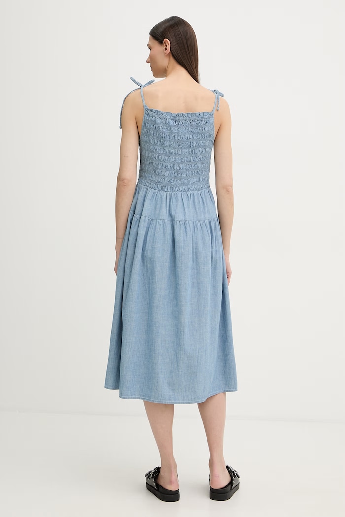 Îmbrăcăminte Levi's rochie babydoll din bumbac MONACO COTTON 005HZ albastru