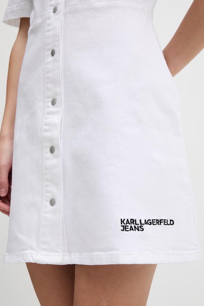 Karl Lagerfeld Jeans φόρεμα ντένιμ B2W13056 λευκό