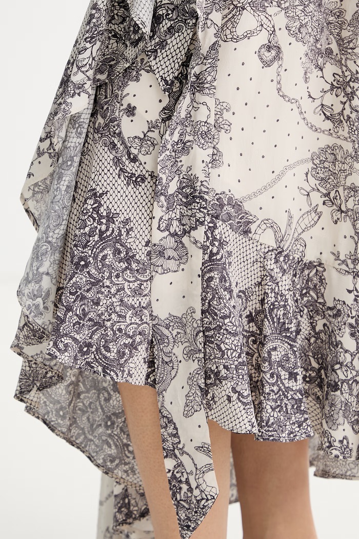 Blugirl Blumarine ασύμμετρο φόρεμα με βισκόζη RA6127.T523A
