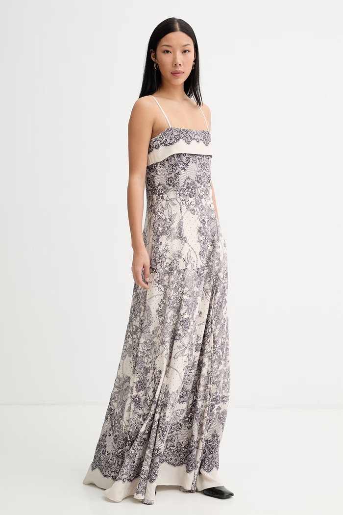 Blugirl Blumarine rochie din vâscoză RA6160.T523A bej SS26
