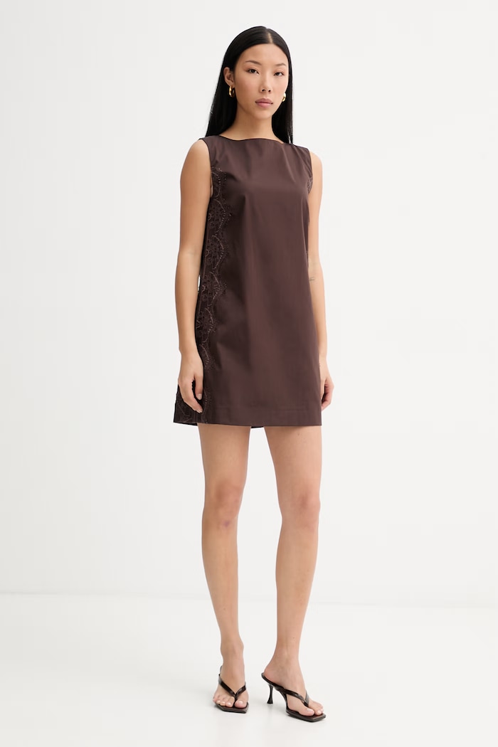 blugirl Blumarine rochie cu bumbac RA6194.T544A maro SS26
