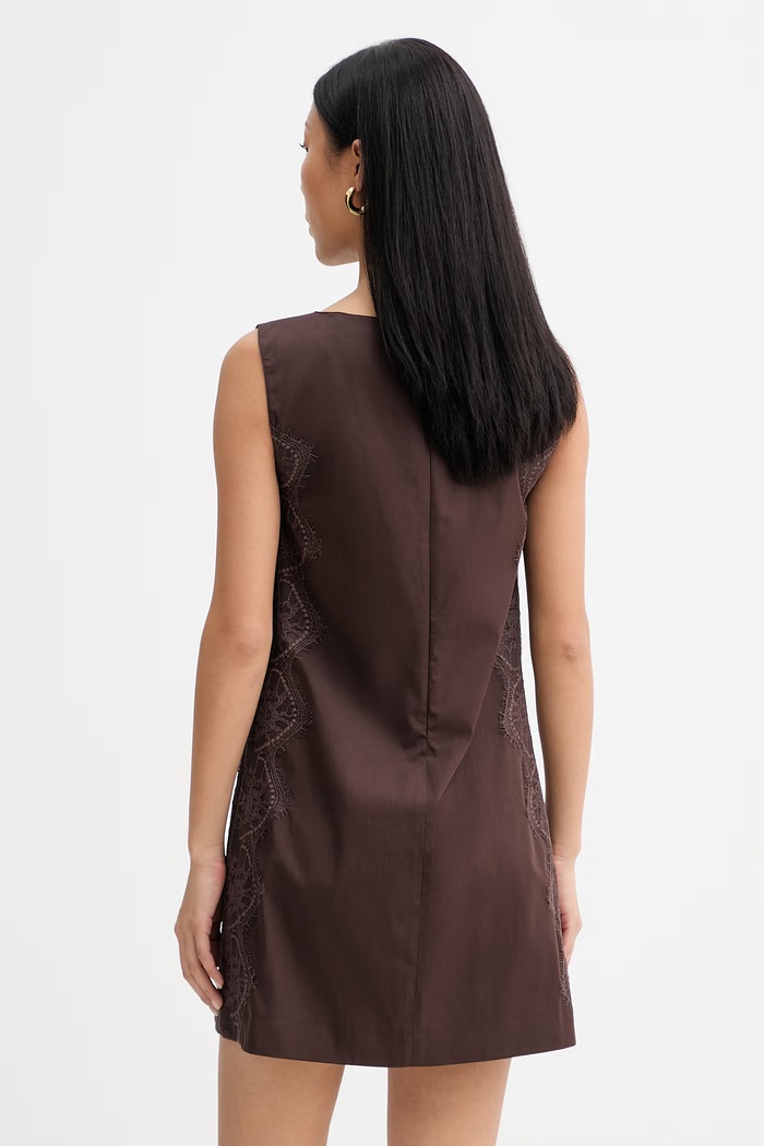 Îmbrăcăminte blugirl Blumarine rochie cu bumbac RA6194.T544A maro