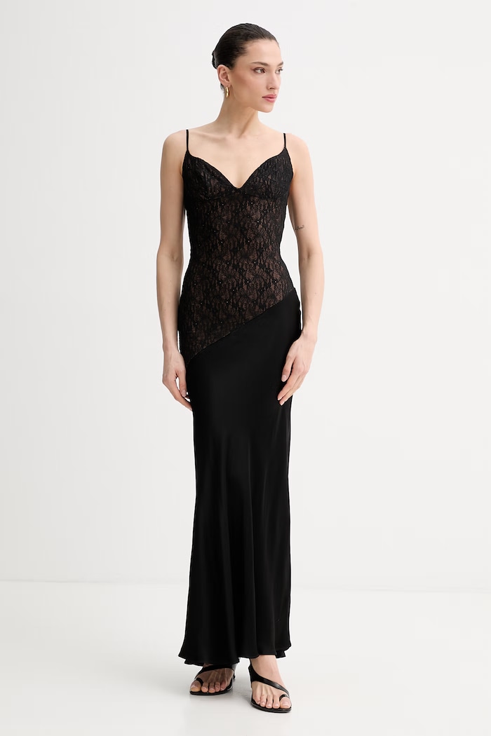 Bardot Φόρεμα lingerie δαντέλα μαύρο 60139DB