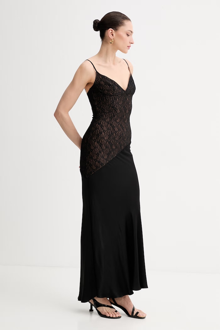 Bardot Φόρεμα lingerie δαντέλα 60139DB μαύρο SS26