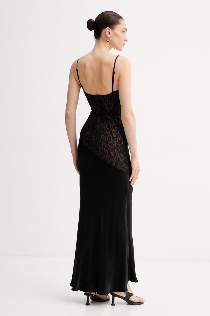 Ρούχα Bardot Φόρεμα lingerie δαντέλα 60139DB μαύρο