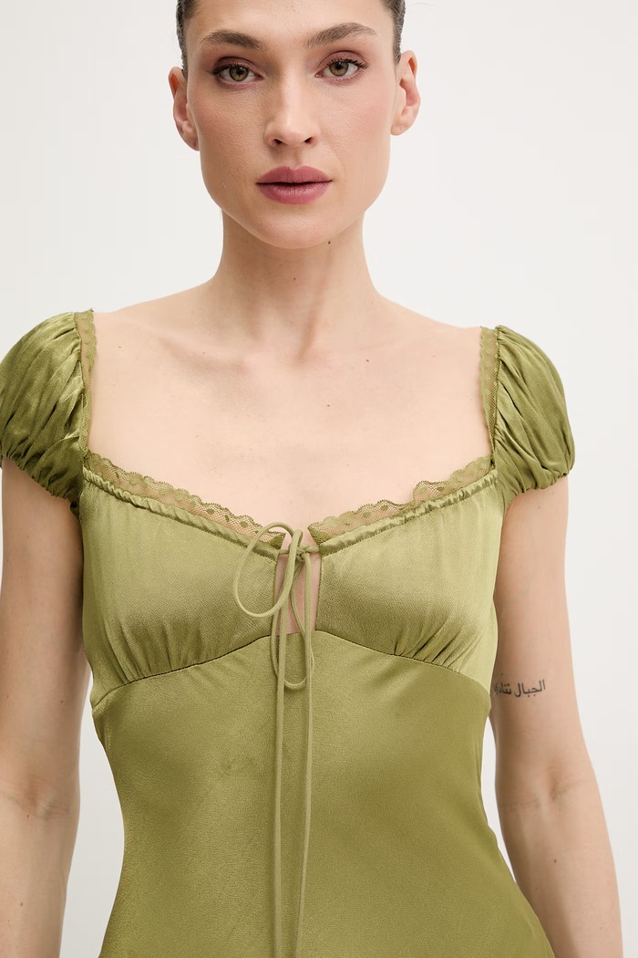 Obleka Bardot zelena 60241DB1