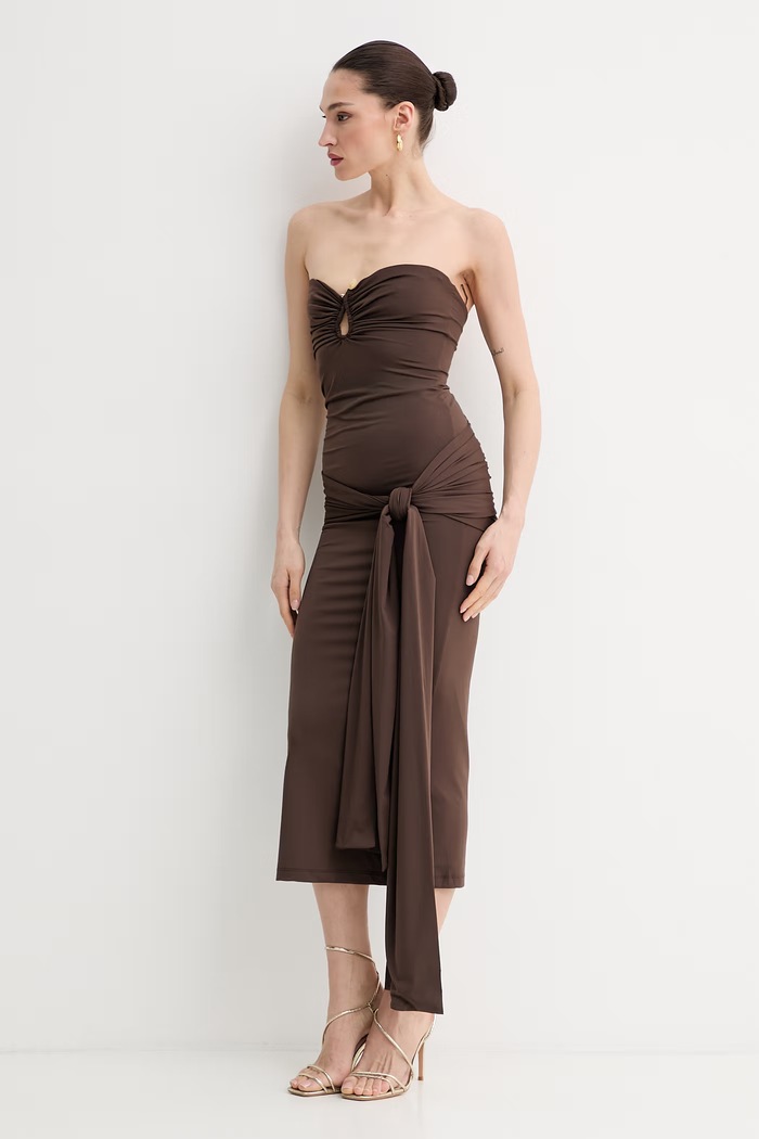 Bardot φόρεμα 60310DB καφέ SS26