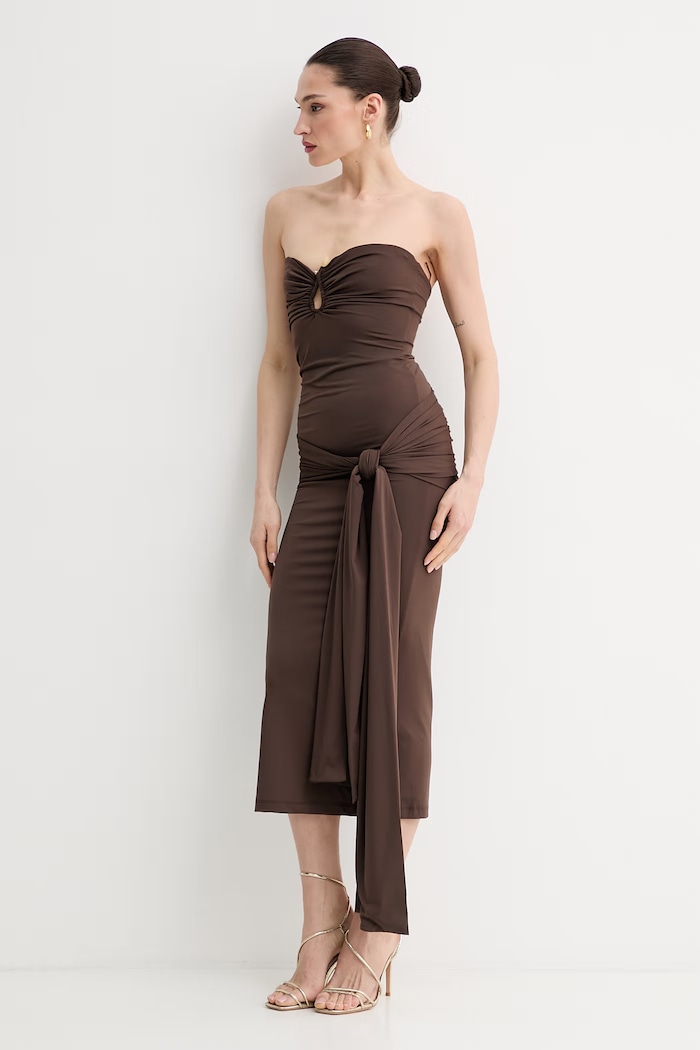 Bardot φόρεμα 60310DB καφέ SS26
