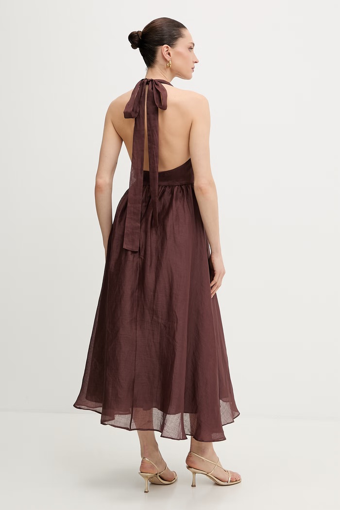 Ρούχα Φόρεμα Bardot 60361DB καφέ