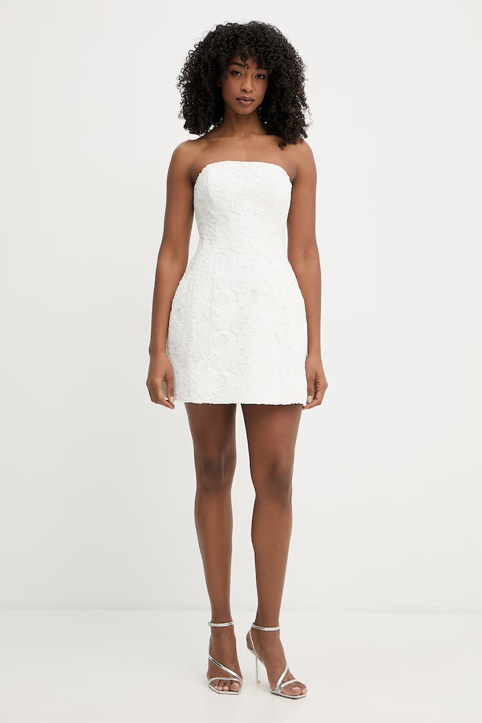 Bardot rochie cu corset de dantelă 60099DB4 bej SS26