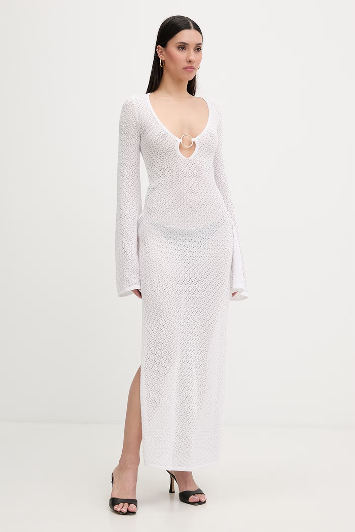 Bardot rochie de vară cu vâscoză 60326DB alb SS26