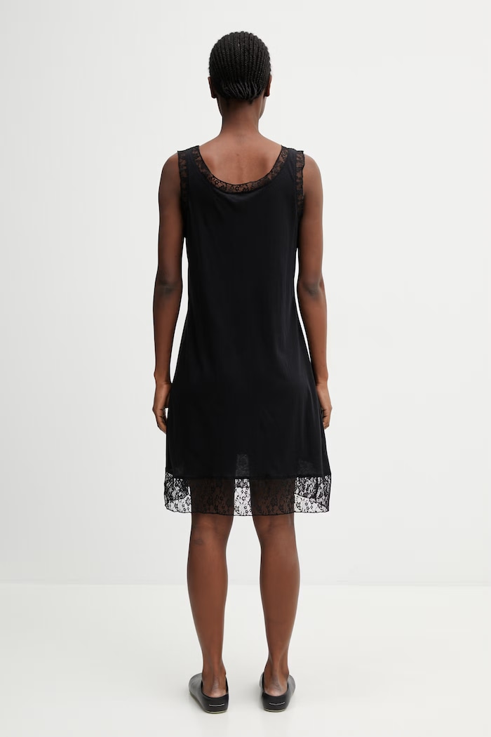 Ρούχα Our Legacy Dawn Φόρεμα lingerie απλό βαμβακερό W2266DR μαύρο