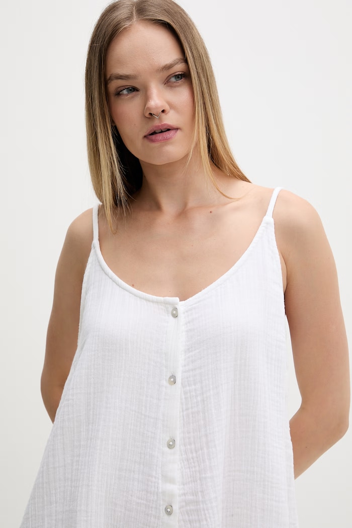 Rip Curl rochie de vară din bumbac PREMIUM SURF bej 067WDR