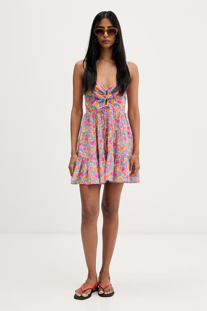 Rip Curl rochie evazată din vâscoză MALIBU COVE 097WDR multicolor SS26