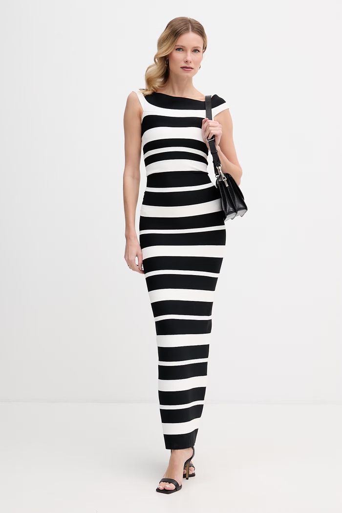 Herve Leger priliehavé šaty HLT8570434 čierna SS26