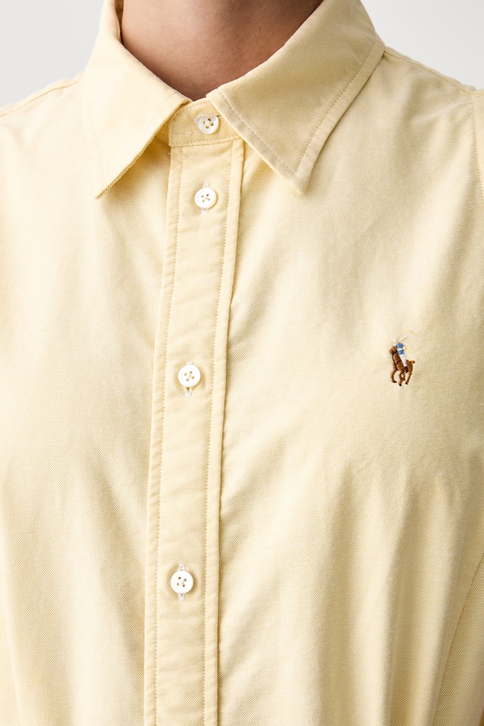 Polo Ralph Lauren sukienka rozkloszowana bawełniana 211968897 żółty