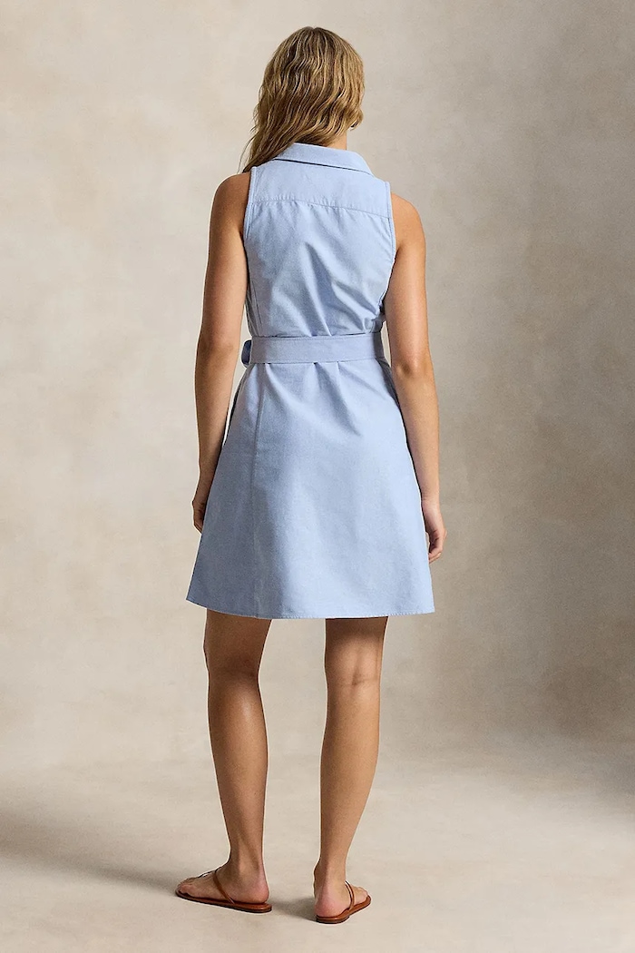 Polo Ralph Lauren rochie evazată din bumbac 211968897 albastru SS26