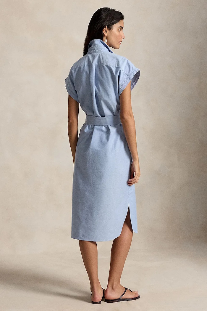 Polo Ralph Lauren košeľové šaty bavlnené 211A12907 modrá SS26
