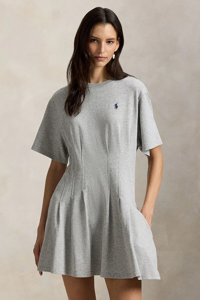 Oblečenie Polo Ralph Lauren šaty bavlnené 211A96342 sivá