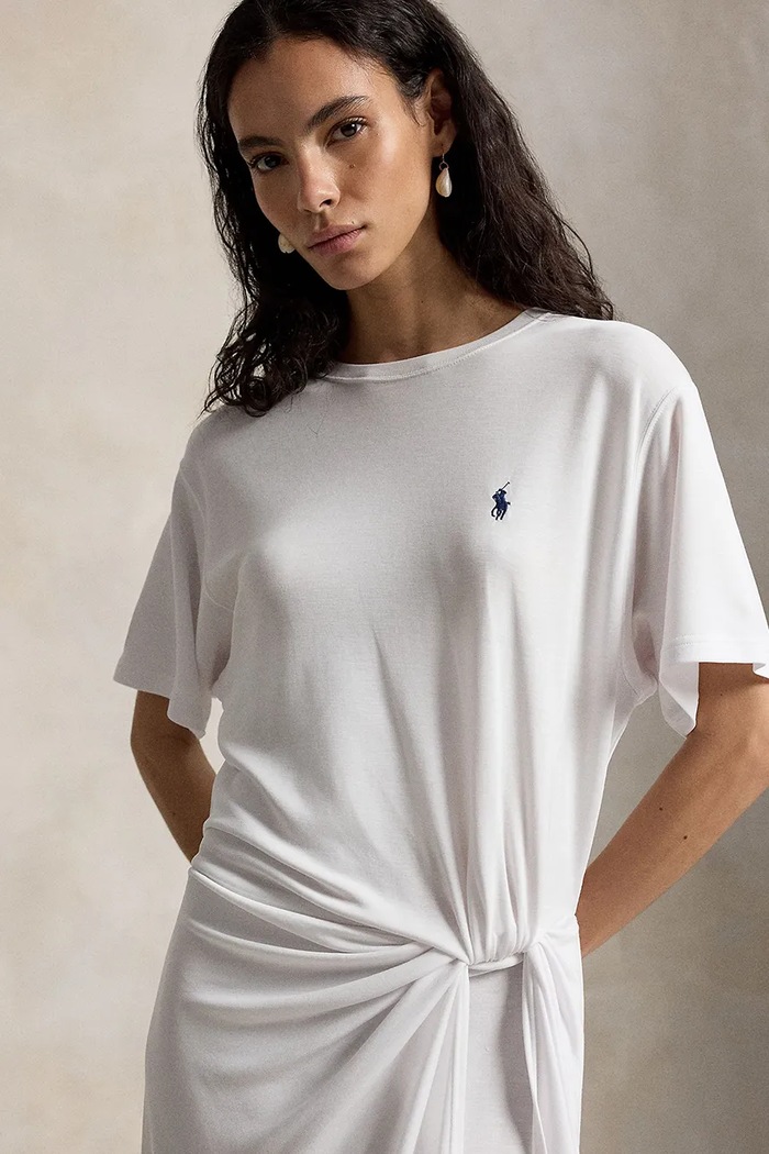 Ρούχα Polo Ralph Lauren φόρεμα 211B18063 λευκό