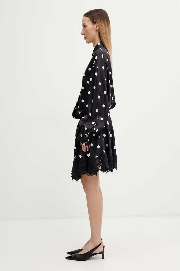 Sportmax Spxbosso wrap dress polka-dot silk 2612221022600 black SS26