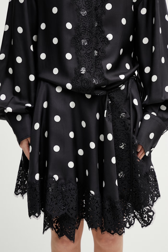 Sportmax Spxbosso wrap dress polka-dot silk black 2612221022600